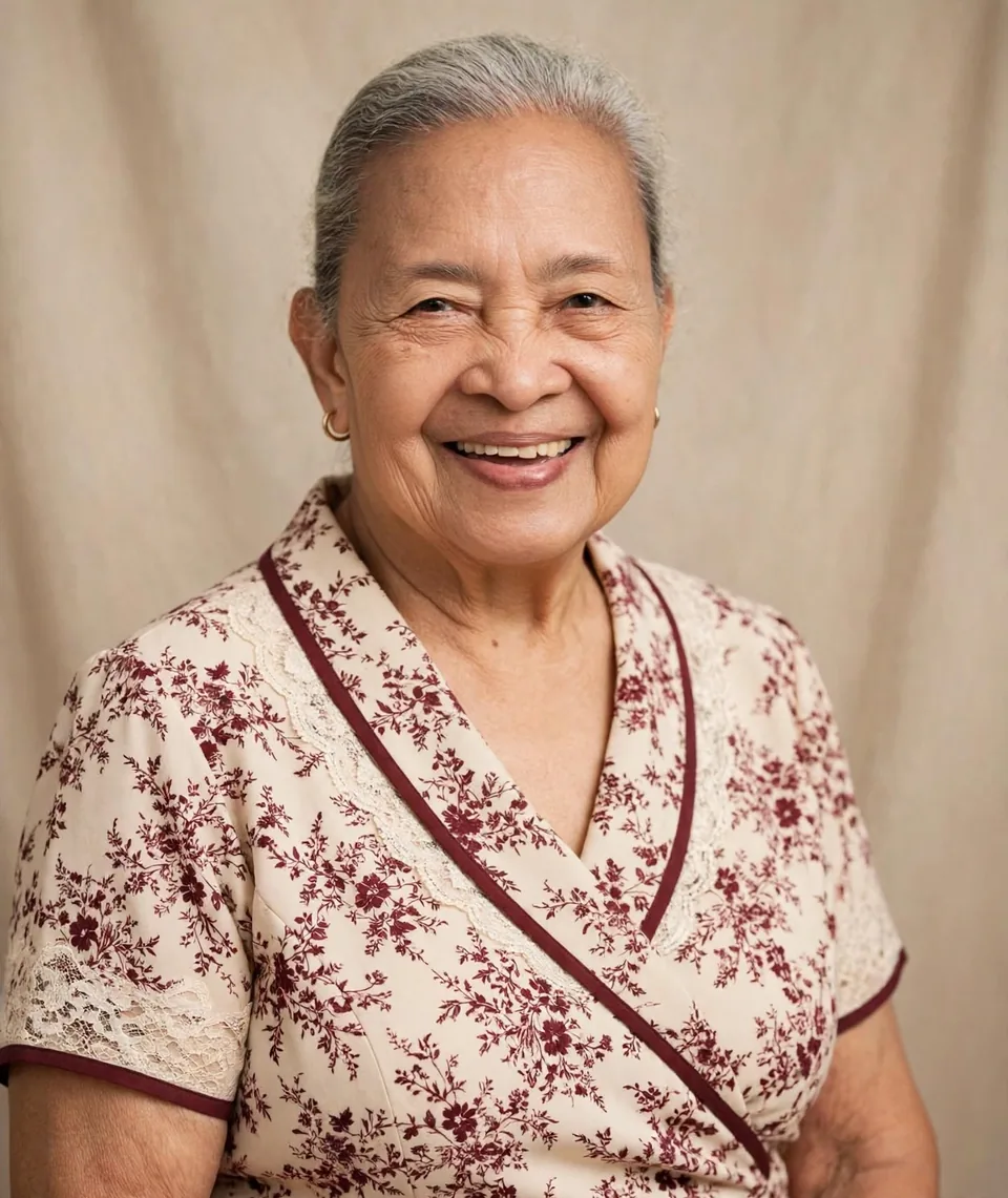 Portrait of Mama Pilar Cuya smiling